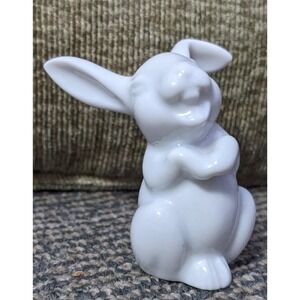 Vtg Laughing Rabbit Figurine Rosenthal Group Classic Rose Germany White Hare 2